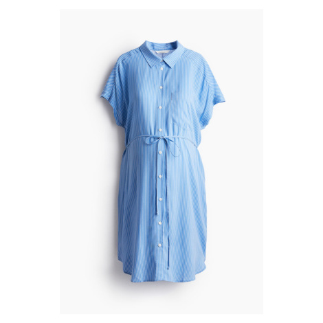 H & M - MAMA Košilové šaty's vázacím páskem - modrá H&M