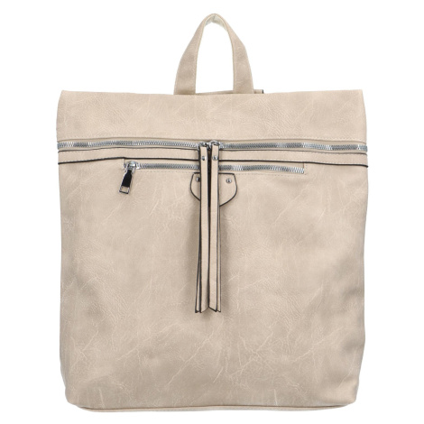 Praktický dámský koženkový batoh Skadi, béžová INT COMPANY