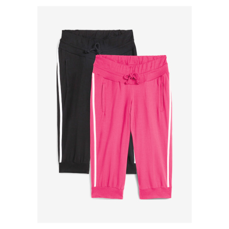 Sportovní kalhoty z bavlny, capri délka (2 ks v balení) Bonprix