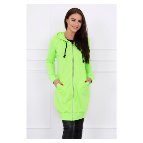 Šaty s kapucí a kapucí zelené neonové barvy Kesi