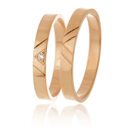 Snubní prsteny z růžového zlata SNUB0141R + DÁREK ZDARMA