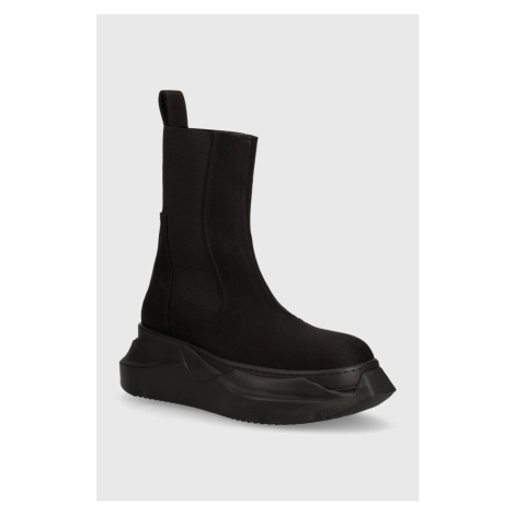 Boty s gumou Rick Owens Woven Boots Beatle Abstract dámské, černá barva, na platformě, DS01D1846