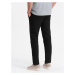 Ombre Clothing Pánské černé klasické chinos kalhoty s jemnou texturou V5 PACP-0188
