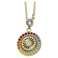 CRYSTalp Barevný pozlacený náhrdelník s krystaly Balance Chakra 32162.MUL.EG