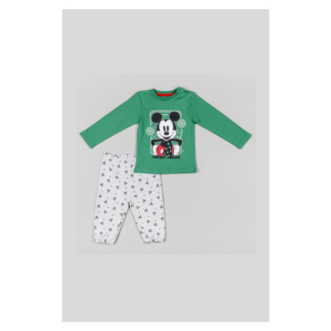 Dětské bavlněné pyžamo zippy zelená barva
