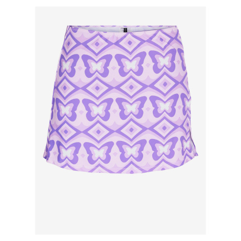 Světle fialová dámská vzorovaná sukně přes plavky Noisy May Stripe - Dámské