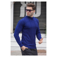 Madmext Indigo Colored Turtleneck Knitwear Sweater 5784