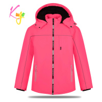 Dívčí zimní bunda - KUGO BU606, neonově lososová Barva: Lososová