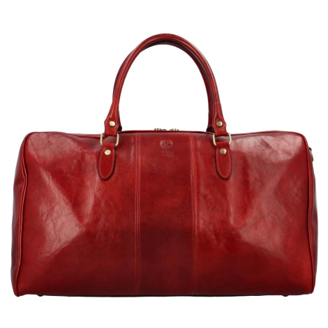 Velká kožená cestovní taška Zion, červená Delami Vera Pelle