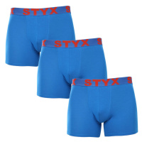 3PACK pánské boxerky Styx long sportovní guma modré (3U1167)