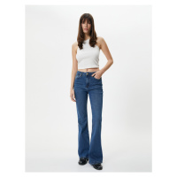 Koton Flare Jeans Slim Fit High Waist Elastic Cotton - Victoria Flare Jeans