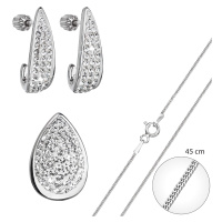 Evolution Group Sada stříbrných šperků náušnice a náhrdelník slza bílá AG SADA 9