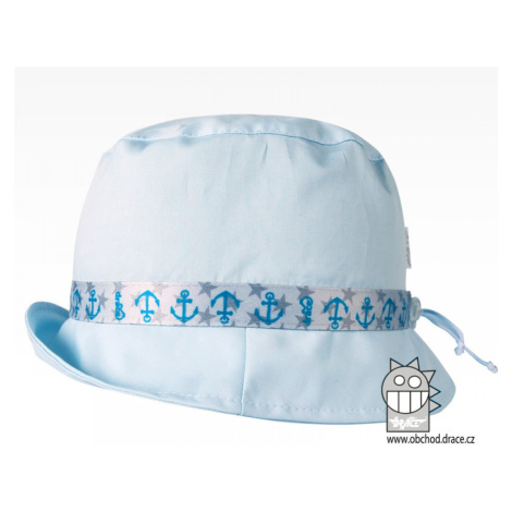 Bavlněný letní klobouk Dráče - Palermo 14, světle modrá, kotvy Barva: Modrá světle