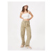 Koton Cargo Pants with Tie Waist, Big Pocket with Button, Cotton