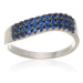 Dámský stříbrný prsten s modrými zirkony AGG517
