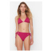 Trendyol Fuchsia Textured Bikini Set