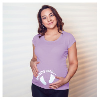 Vtipné těhotenské tričko pro budoucí maminky s potiskem Arriving soon