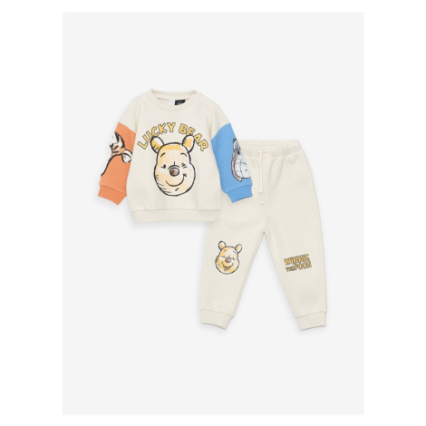 LC Waikiki Crew Neck Long Sleeve Winnie the Pooh Printed Baby Boy Sweatshirt and Pants 2-Set
