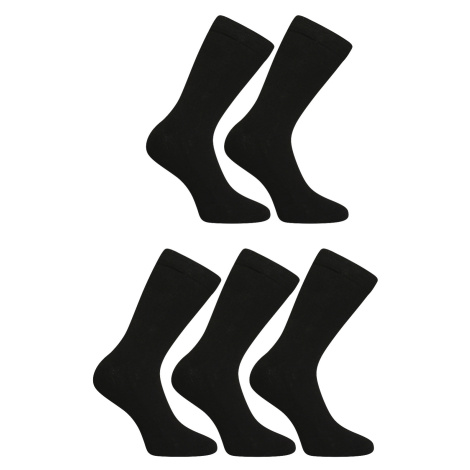 5PACK ponožky Nedeto vysoké černé (5NDTP1001)