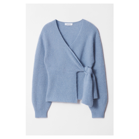H & M - Zavinovací kardigan z alpaka směsi - modrá H&M