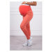 Těhotenské kalhoty, barevná džínovina tmavě meruňková