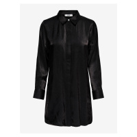 Černá dámská saténová dlouhá košile JDY Paris