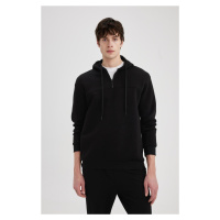 DEFACTO Comfort Regular Fit Half Zip Hooded Sweatshirt