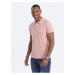 Růžové pánské polo tričko Ombre Clothing