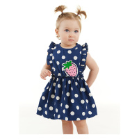 Denokids Polka Dot Strawberry Baby Girl Poplin Summer Ruffle Dress