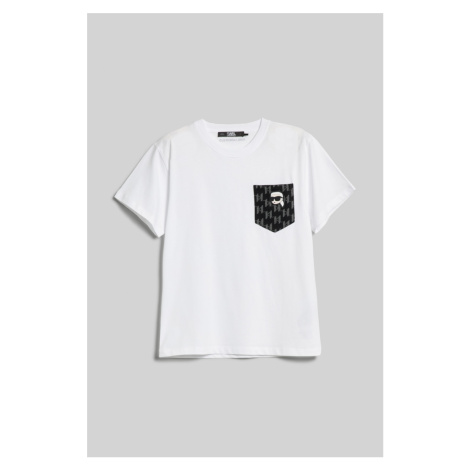 Tričko karl lagerfeld logo pocket t-shirt bílá