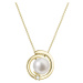 Evolution Group Zlatý 14 karátový náhrdelník s bílou říční perlou a briliantem 92PB00046