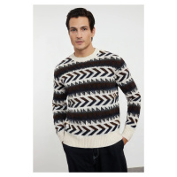 Trendyol Multicolor Oversize Crew Neck Ethnic Knitwear Sweater