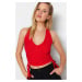 Trendyol Red Knitted Crescent Blouse With Side Shims