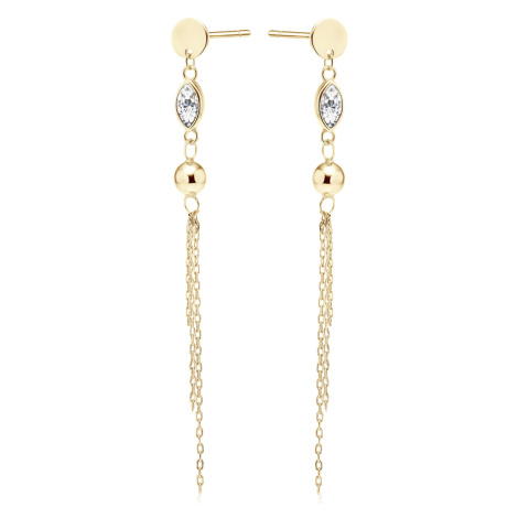 Olivie Dlouhé stříbrné náušnice GOLD 9209