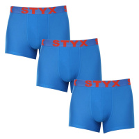 3PACK pánské boxerky Styx sportovní guma modré (3G1167)