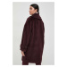 Vlněný kabát Marella vínová barva, přechodný, oversize
