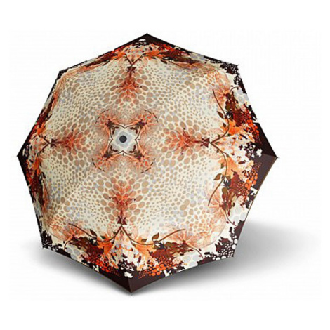 Oranžový vzorovaný skládací plně automatický dámský deštník Aliana Doppler