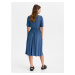 GAP Šaty three-quarter sleeve midi dress Modrá