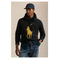 Mikina Polo Ralph Lauren pánská, černá barva, s kapucí, s aplikací, 710952241