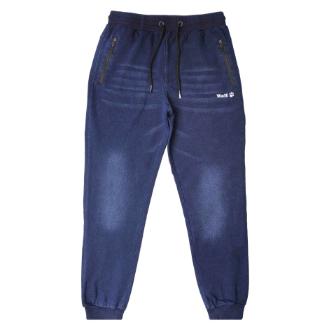 Chlapecké riflové kalhoty, tepláky Wolf T2461, modrá Barva: Modrá