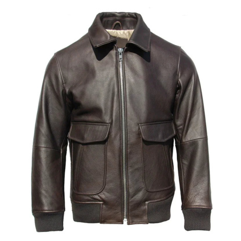 Pilotní bunda A2 z pravé hovězí kůže v retro stylu