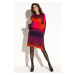 Dámské svetrové barevné šaty s rozparky F582
