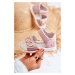 Kožené dětské sandály se suchým zipem růžová Catia