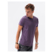 Fialové pánské tričko bez potisku Ombre Clothing S1370 basic basic