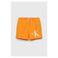 Dětské plavkové šortky Calvin Klein Jeans oranžová barva