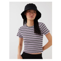 LC Waikiki Women's Crew Neck Striped Short Sleeved T-Shirt