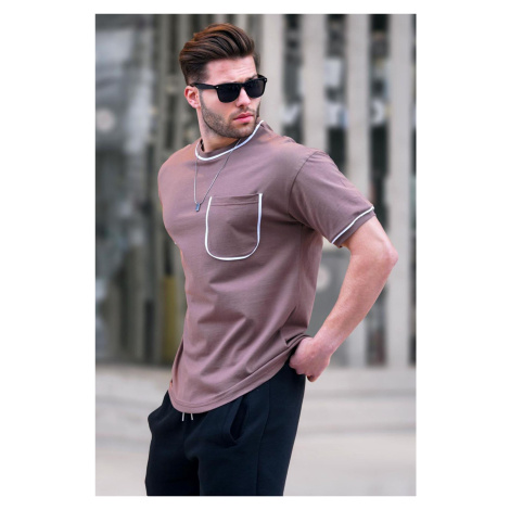 Madmext Brown Pocket Detailed Men's T-Shirt 6176