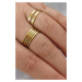 Prsten z chirurgické oceli v zlaté barvě Veins