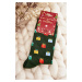 Pánské bavlněné vánoční vzory ponožek tmavě zelené