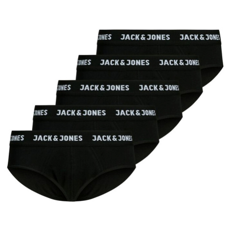 Jack&Jones 5 PACK - pánské slipy JACSOLID 12175102 Black Jack & Jones